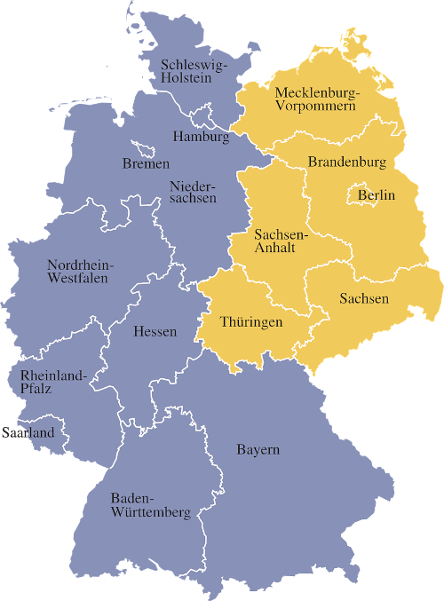 mapa Niemiec z nazwami miast